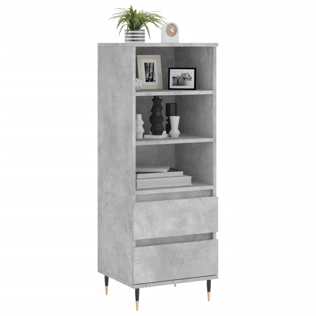 Hoge kast 40x36x110 cm bewerkt hout betongrijs is nu te koop bij PeponiXL, paradijselijk wonen!