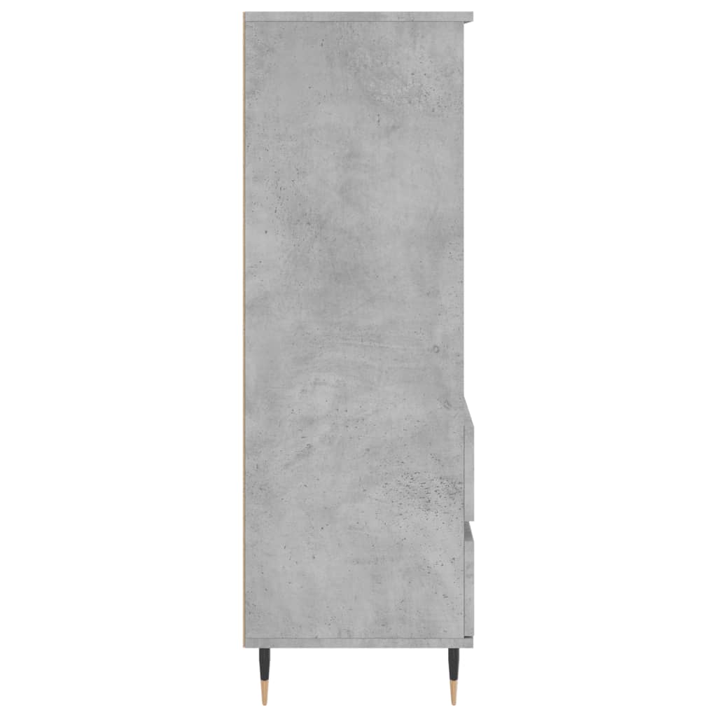 Hoge kast 40x36x110 cm bewerkt hout betongrijs is nu te koop bij PeponiXL, paradijselijk wonen!