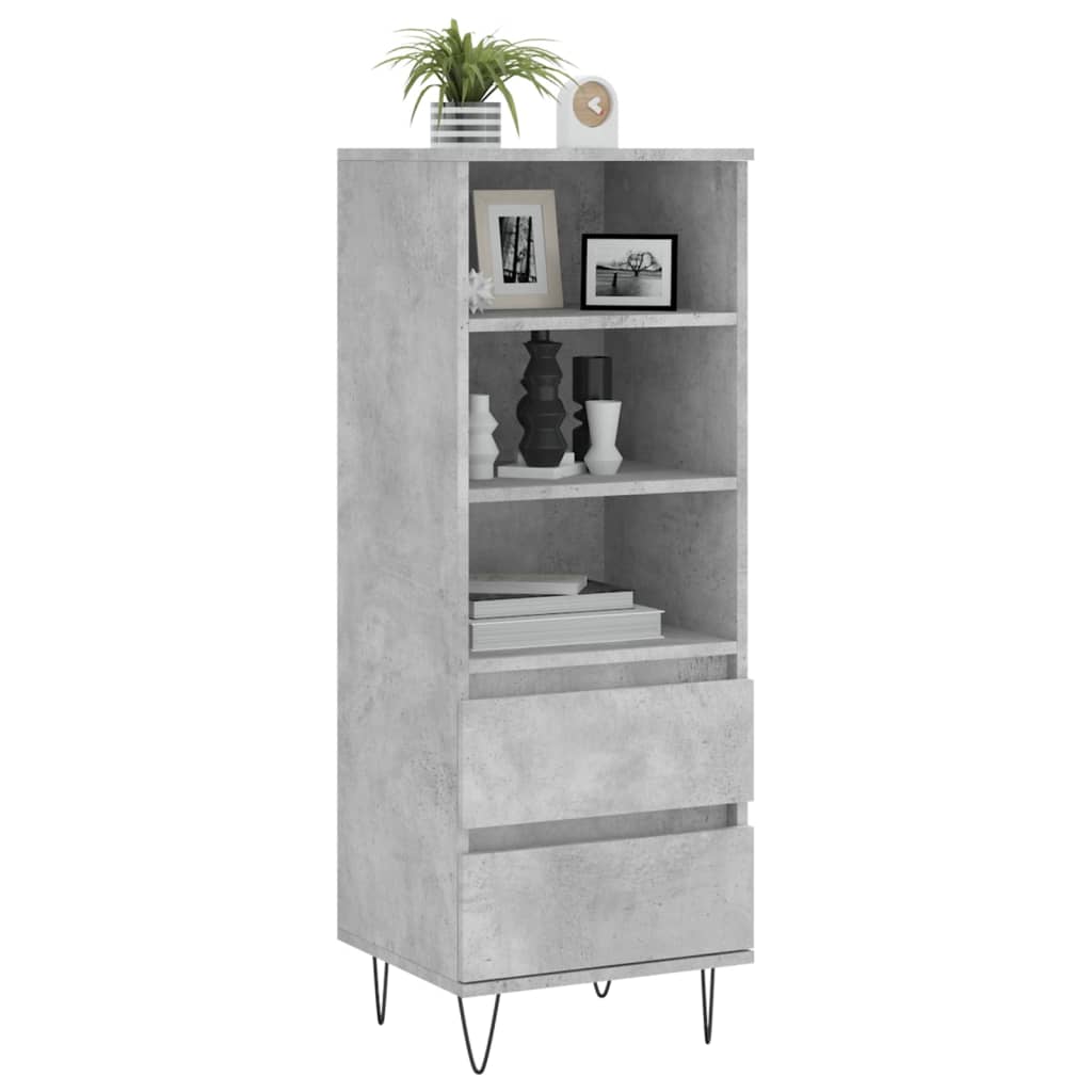 Hoge kast 40x36x110 cm bewerkt hout betongrijs is nu te koop bij PeponiXL, paradijselijk wonen!