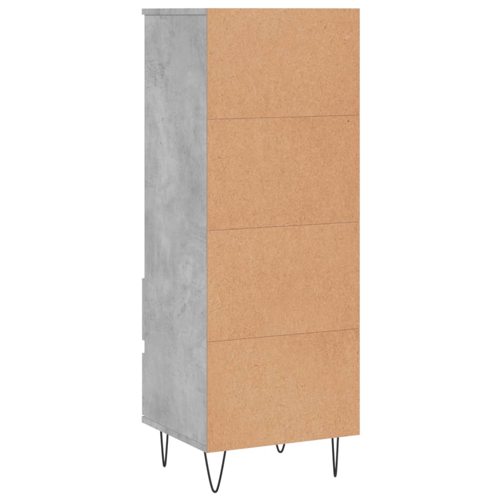 Hoge kast 40x36x110 cm bewerkt hout betongrijs is nu te koop bij PeponiXL, paradijselijk wonen!