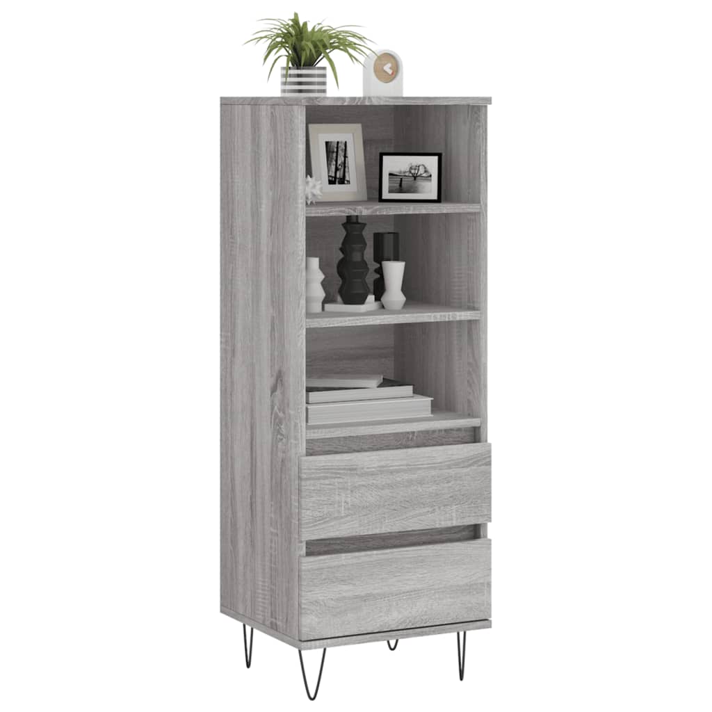 Hoge kast 40x36x110 cm bewerkt hout grijs sonoma is nu te koop bij PeponiXL, paradijselijk wonen!