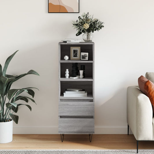 Hoge kast 40x36x110 cm bewerkt hout grijs sonoma is nu te koop bij PeponiXL, paradijselijk wonen!