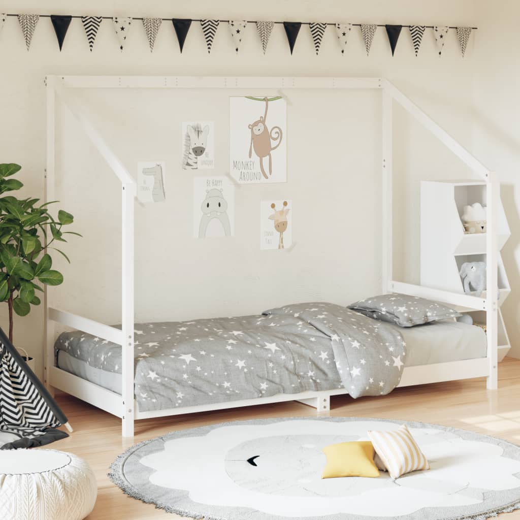 Kinderbedframe 90x190 cm massief grenenhout wit is nu te koop bij PeponiXL, paradijselijk wonen!