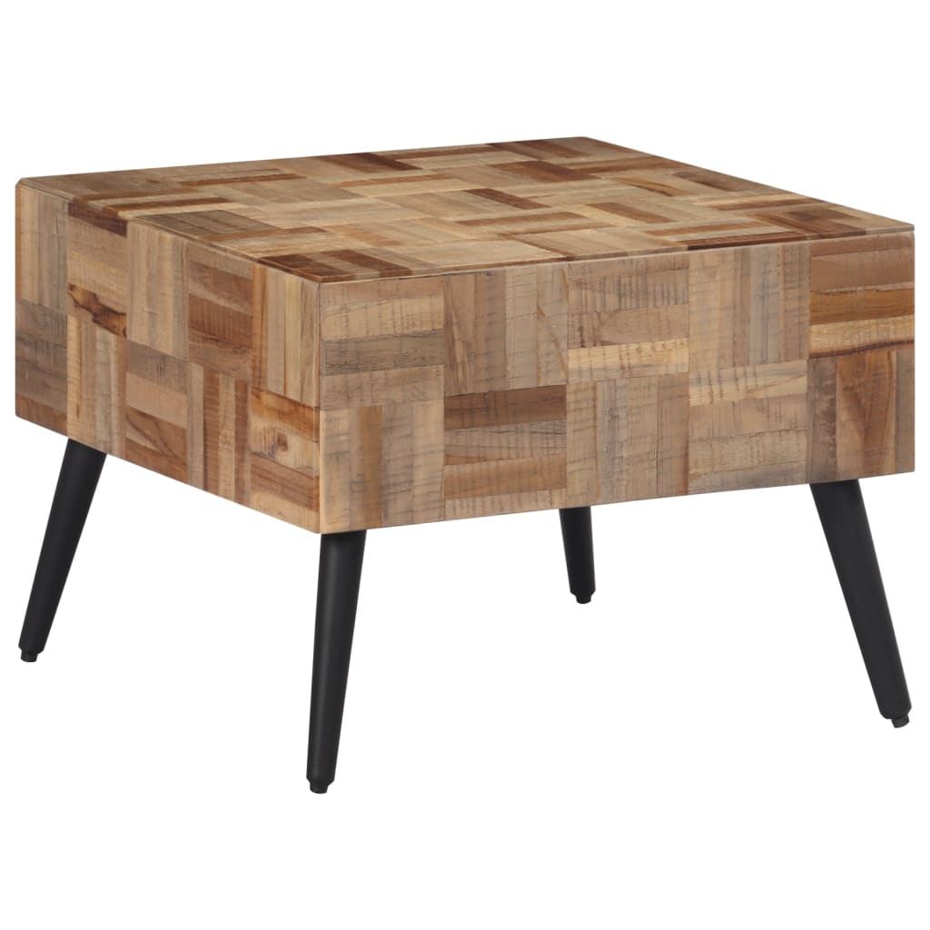 Salontafel 55x55x40 cm massief gerecycled teakhout grijs is nu te koop bij PeponiXL, paradijselijk wonen!