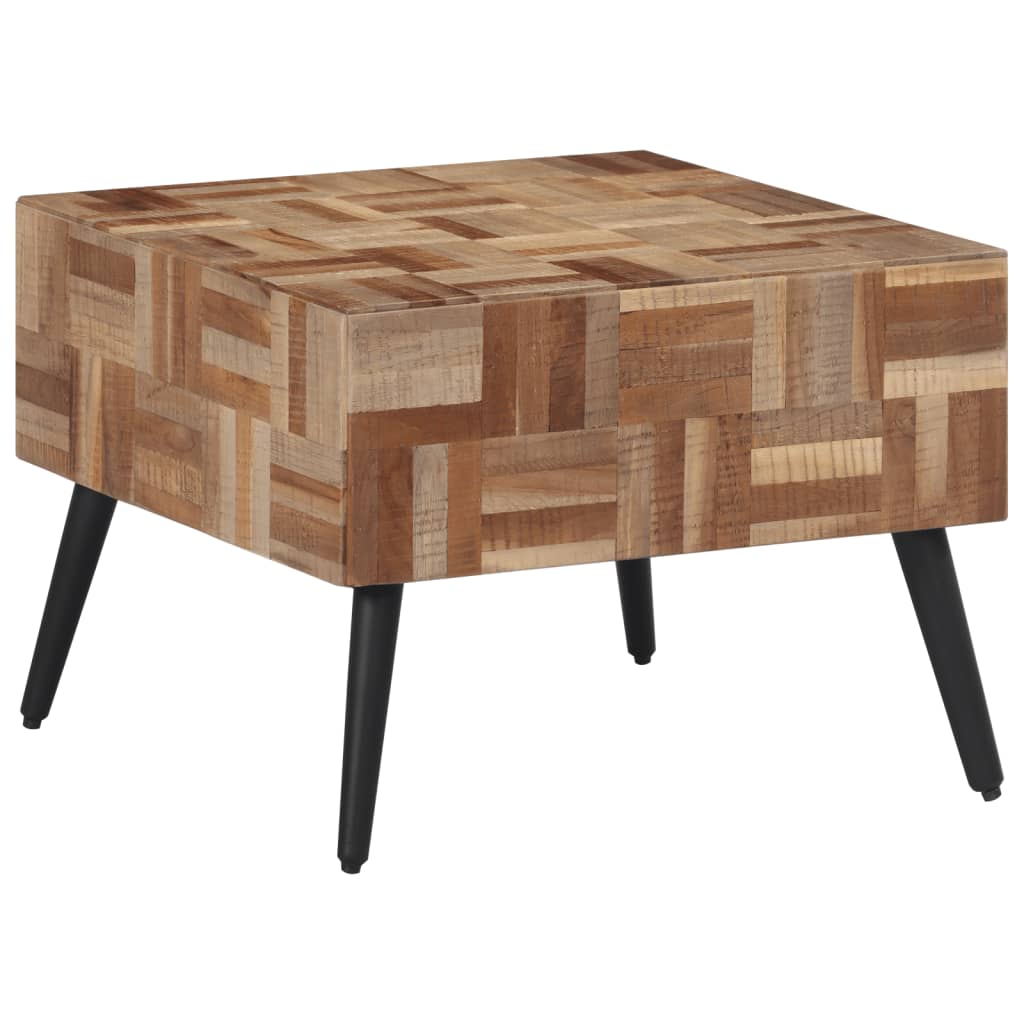 Salontafel 55x55x40 cm massief gerecycled teakhout grijs is nu te koop bij PeponiXL, paradijselijk wonen!