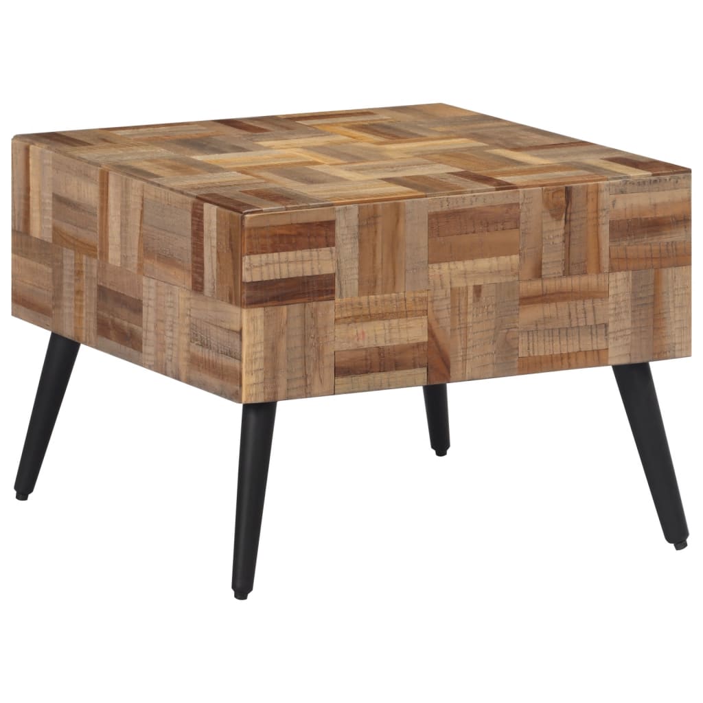 Salontafel 55x55x40 cm massief gerecycled teakhout grijs is nu te koop bij PeponiXL, paradijselijk wonen!