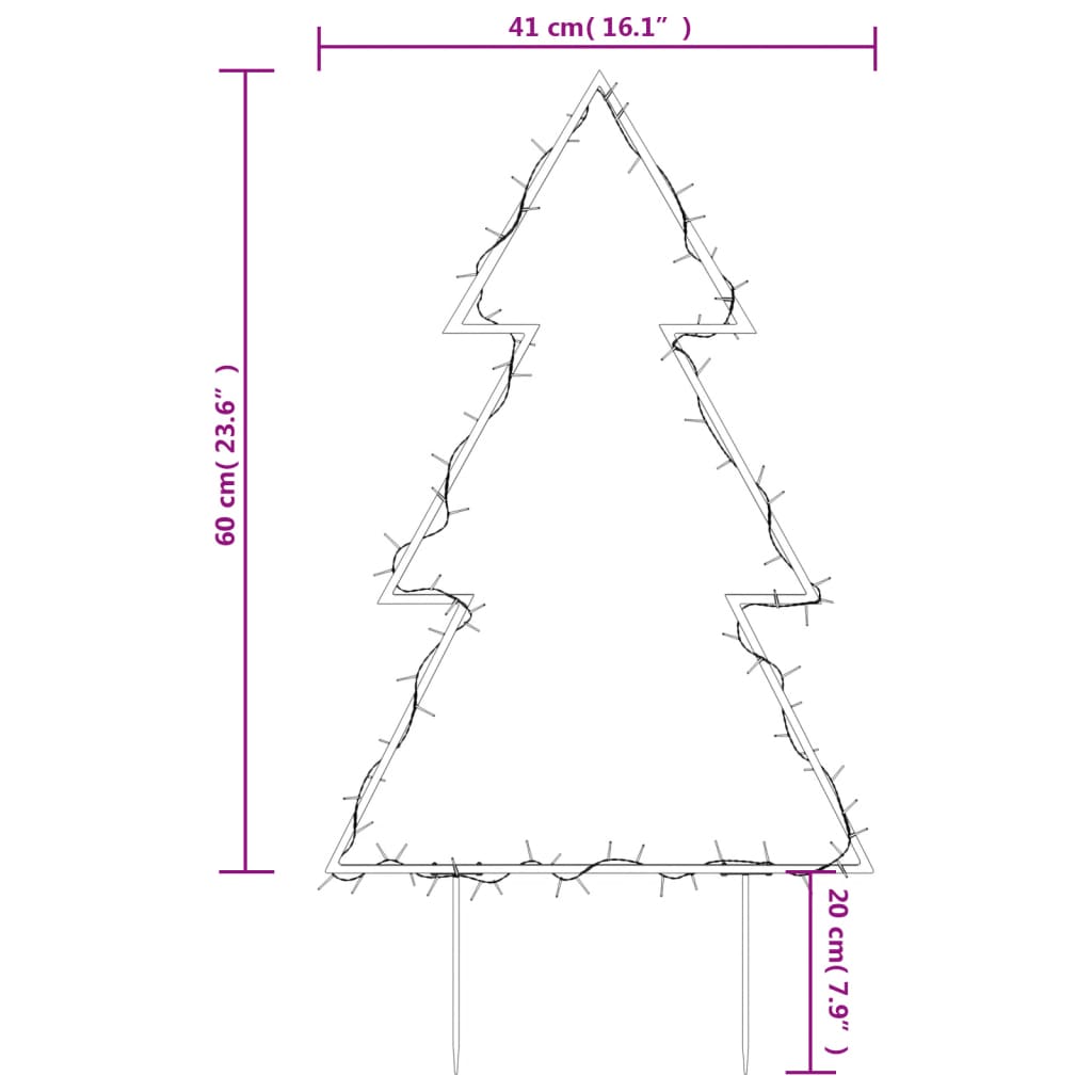 Kerstverlichting kerstboom met grondpinnen 80 LED's 60 cm is nu te koop bij PeponiXL, paradijselijk wonen!