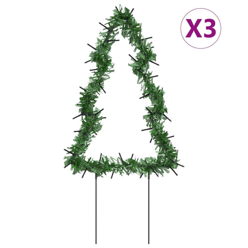 Kerstverlichting kerstboom 3 st met grondpinnen 50 LED's 30 cm is nu te koop bij PeponiXL, paradijselijk wonen!