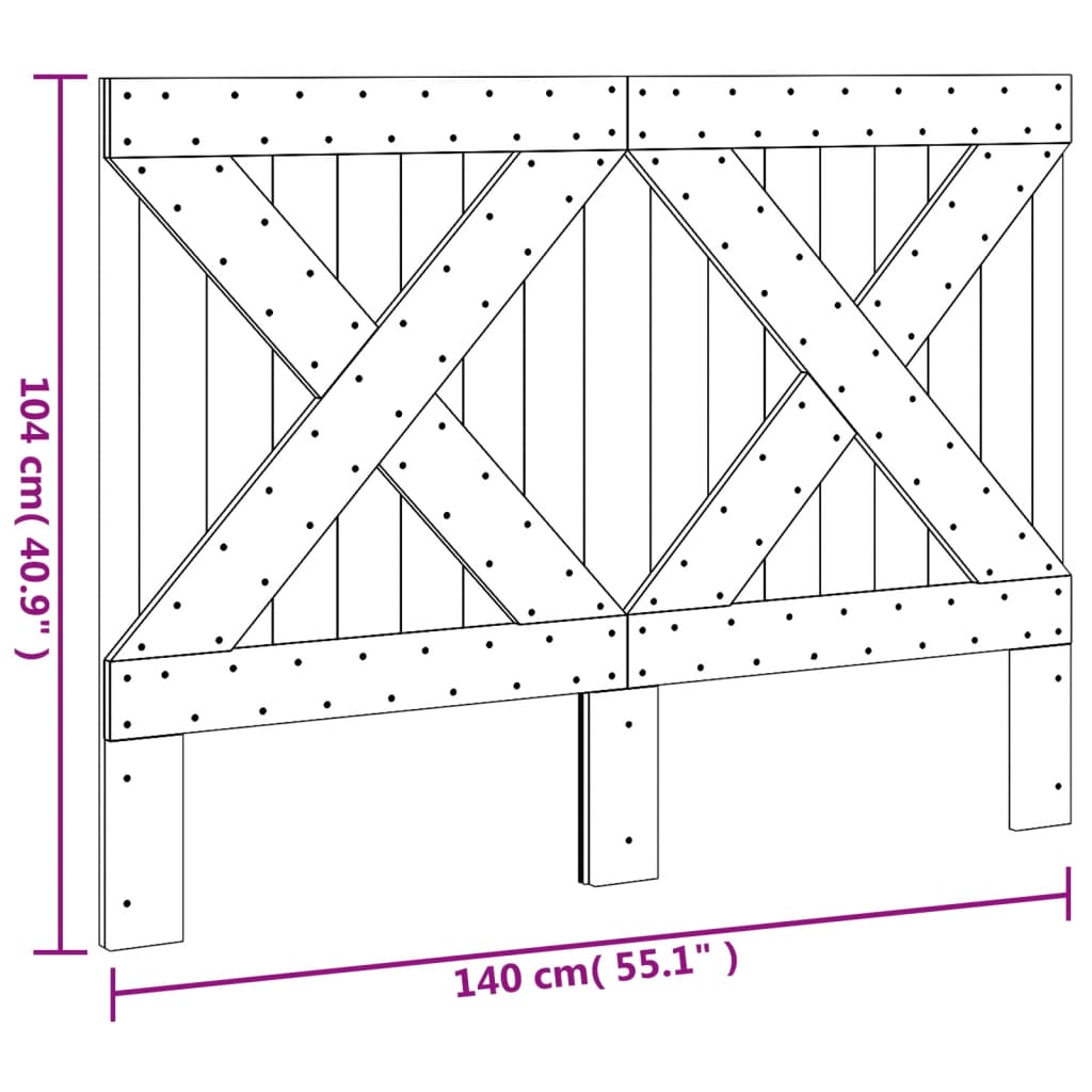 Hoofdbord 140x104 cm massief grenenhout is nu te koop bij PeponiXL, paradijselijk wonen!