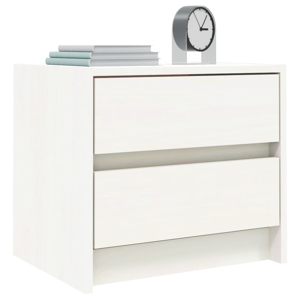 Nachtkastjes 2 st 40x31x35,5 cm massief grenenhout wit is nu te koop bij PeponiXL, paradijselijk wonen!