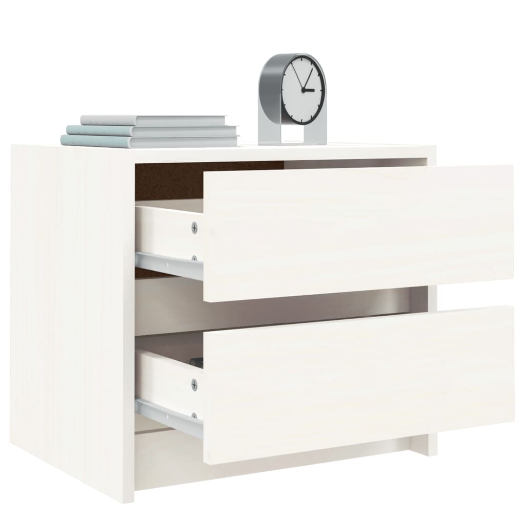 Nachtkastjes 2 st 40x31x35,5 cm massief grenenhout wit is nu te koop bij PeponiXL, paradijselijk wonen!
