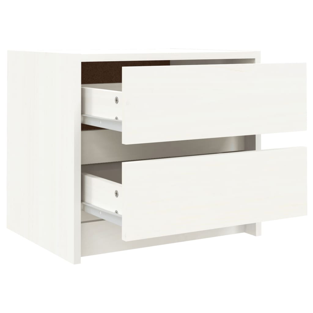 Nachtkastjes 2 st 40x31x35,5 cm massief grenenhout wit is nu te koop bij PeponiXL, paradijselijk wonen!