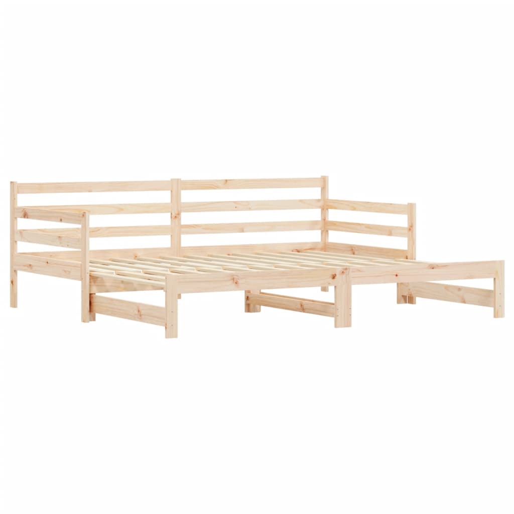 Slaapbank met onderschuifbed 90x200 cm massief grenenhout is nu te koop bij PeponiXL, paradijselijk wonen!