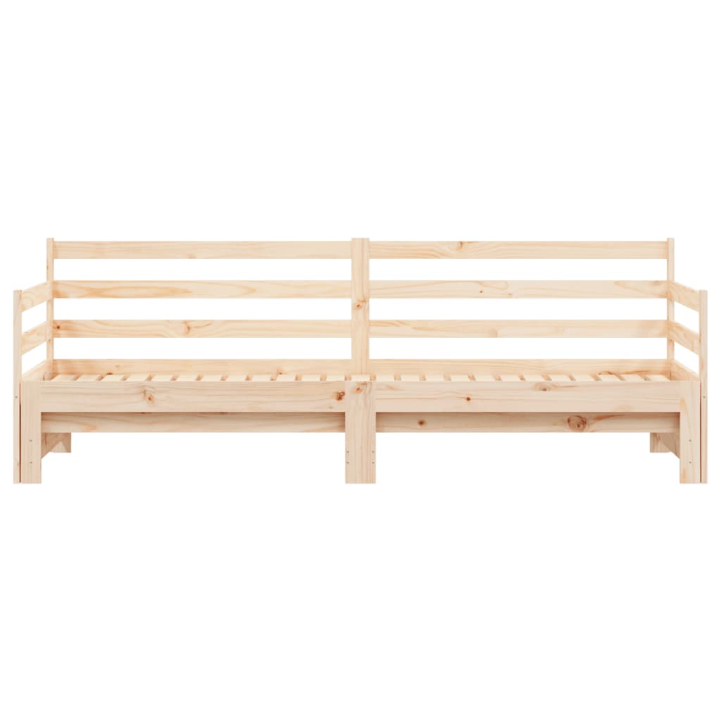 Slaapbank met onderschuifbed 90x200 cm massief grenenhout is nu te koop bij PeponiXL, paradijselijk wonen!