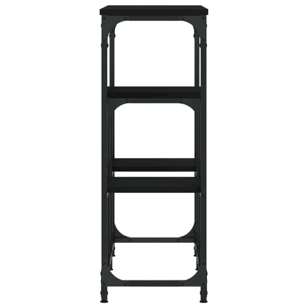 Wandtafel 89,5x28x76 cm bewerkt hout zwart is nu te koop bij PeponiXL, paradijselijk wonen!