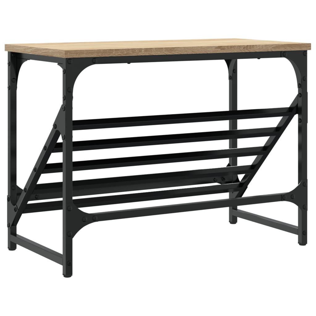 Schoenenrek 60x30x45 cm bewerkt hout sonoma eikenkleurig is nu te koop bij PeponiXL, paradijselijk wonen!