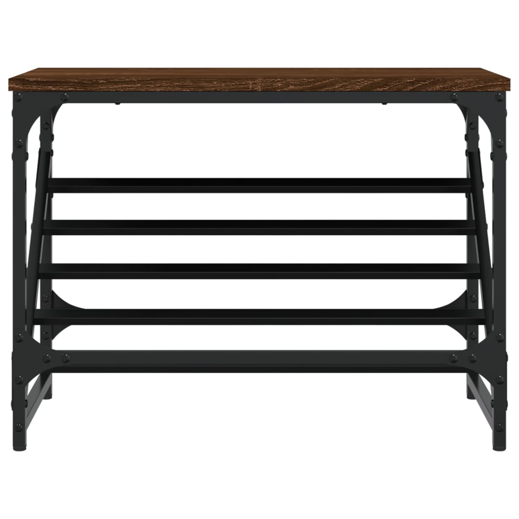 Schoenenrek 60x30x45 cm bewerkt hout bruin eikenkleur is nu te koop bij PeponiXL, paradijselijk wonen!