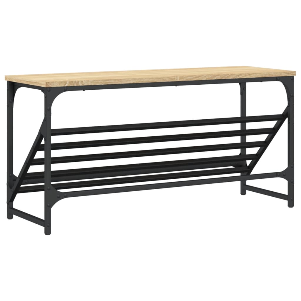 Schoenenrek 90x30x45 cm bewerkt hout sonoma eikenkleurig is nu te koop bij PeponiXL, paradijselijk wonen!