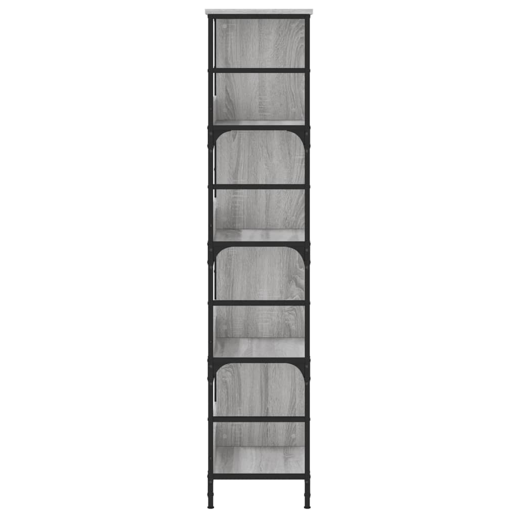 Boekenrek 78,5x33x153 cm bewerkt hout grijs sonoma eikenkleur is nu te koop bij PeponiXL, paradijselijk wonen!