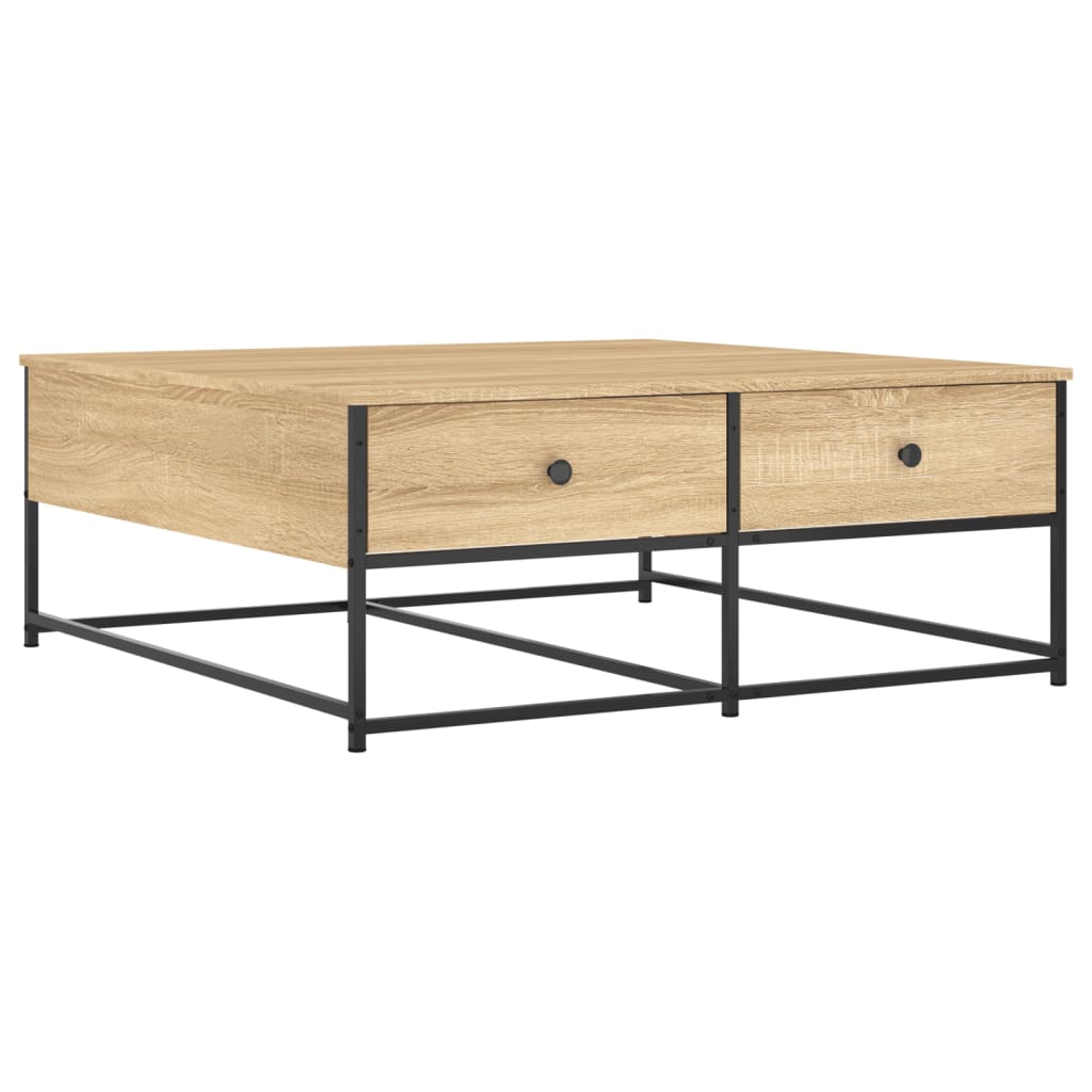 Salontafel 100x99x40 cm bewerkt hout sonoma eikenkleurig is nu te koop bij PeponiXL, paradijselijk wonen!