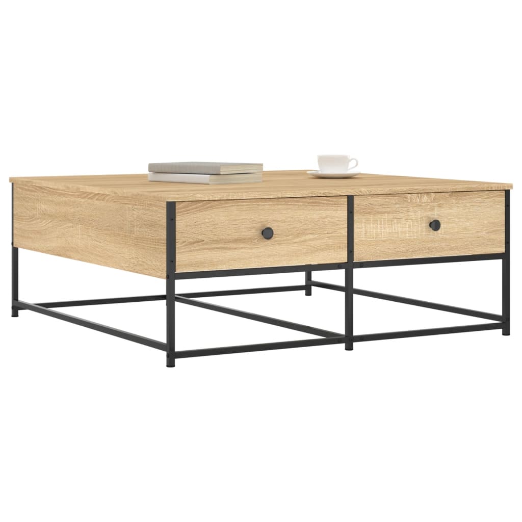 Salontafel 100x99x40 cm bewerkt hout sonoma eikenkleurig is nu te koop bij PeponiXL, paradijselijk wonen!