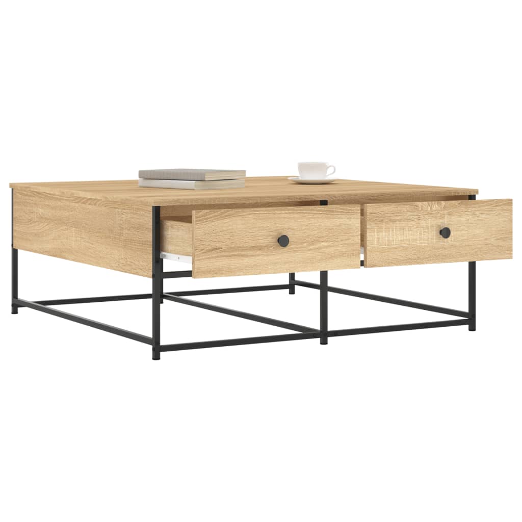 Salontafel 100x99x40 cm bewerkt hout sonoma eikenkleurig is nu te koop bij PeponiXL, paradijselijk wonen!