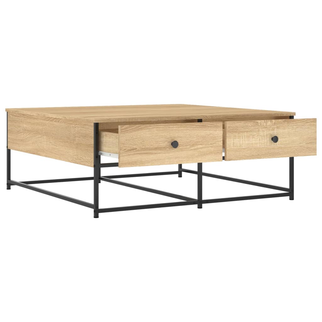 Salontafel 100x99x40 cm bewerkt hout sonoma eikenkleurig is nu te koop bij PeponiXL, paradijselijk wonen!