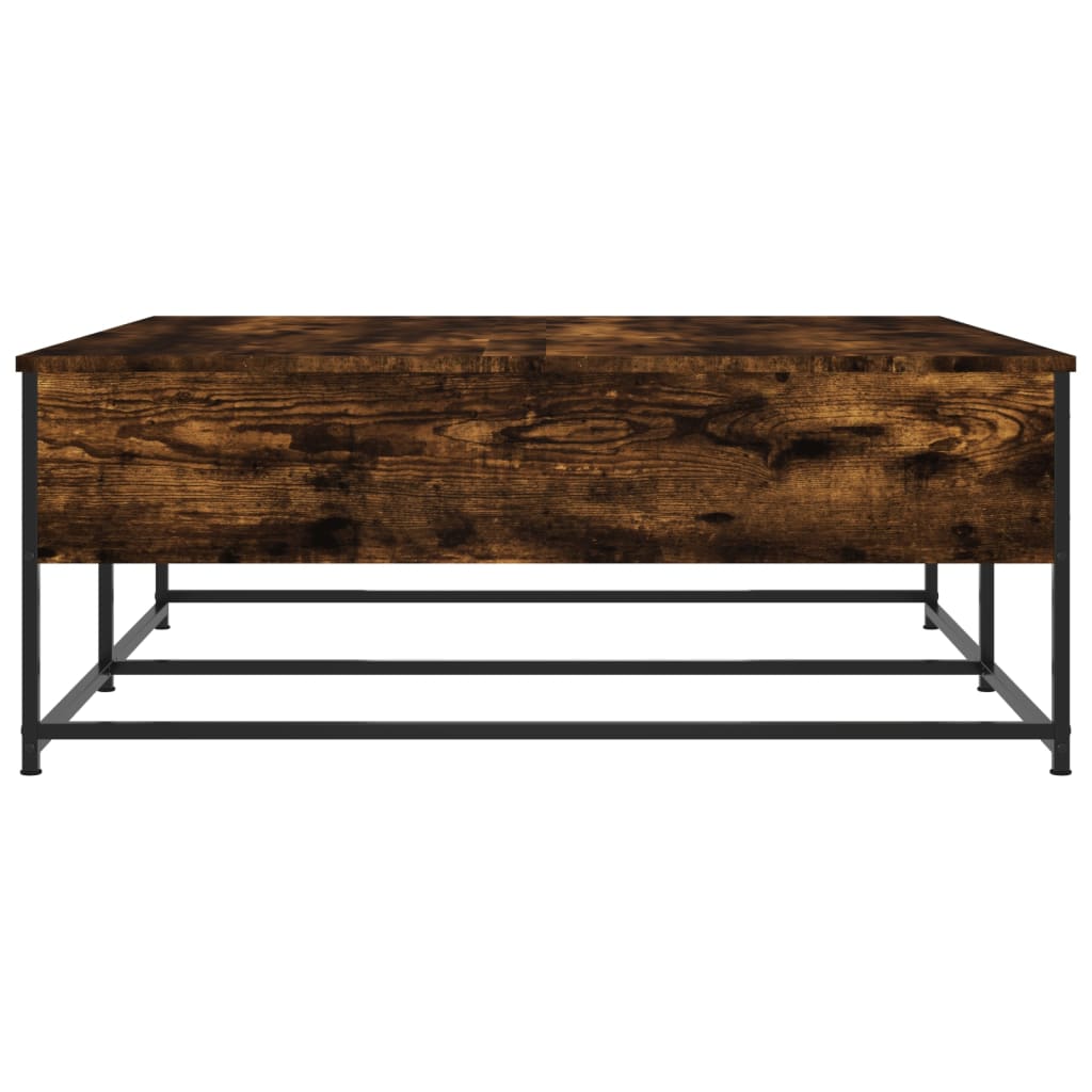 Salontafel 100x99x40 cm bewerkt hout gerookt eikenkleurig is nu te koop bij PeponiXL, paradijselijk wonen!