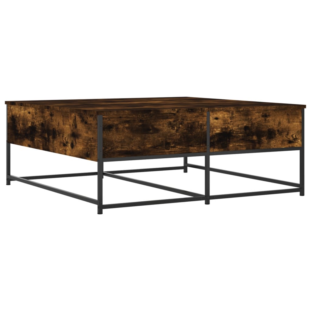 Salontafel 100x99x40 cm bewerkt hout gerookt eikenkleurig is nu te koop bij PeponiXL, paradijselijk wonen!