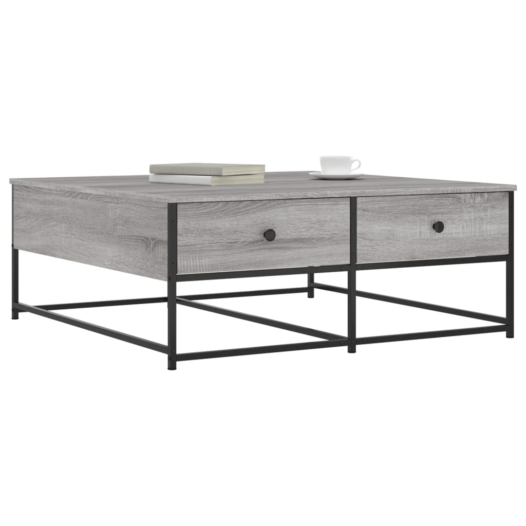 Salontafel 100x99x40 cm bewerkt hout grijs sonoma is nu te koop bij PeponiXL, paradijselijk wonen!
