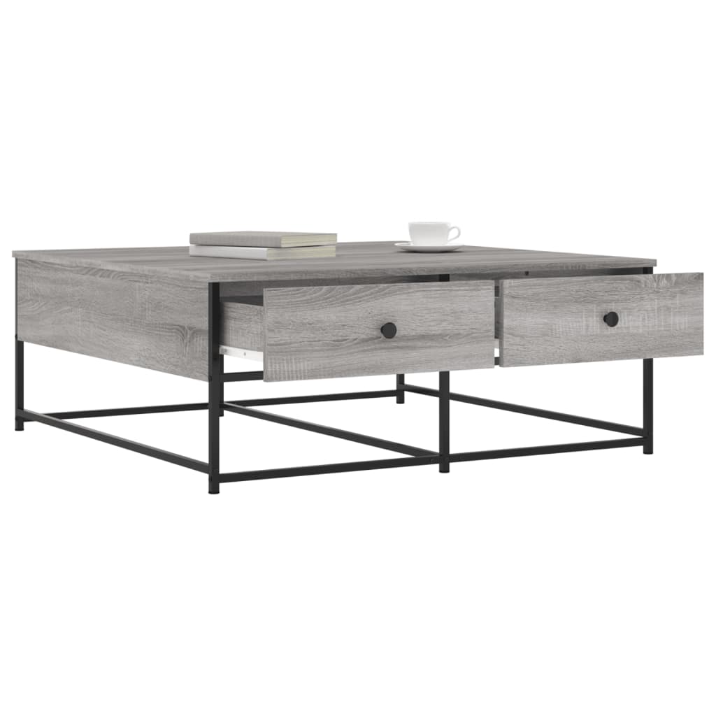 Salontafel 100x99x40 cm bewerkt hout grijs sonoma is nu te koop bij PeponiXL, paradijselijk wonen!