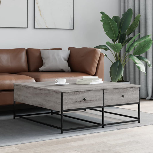 Salontafel 100x99x40 cm bewerkt hout grijs sonoma is nu te koop bij PeponiXL, paradijselijk wonen!