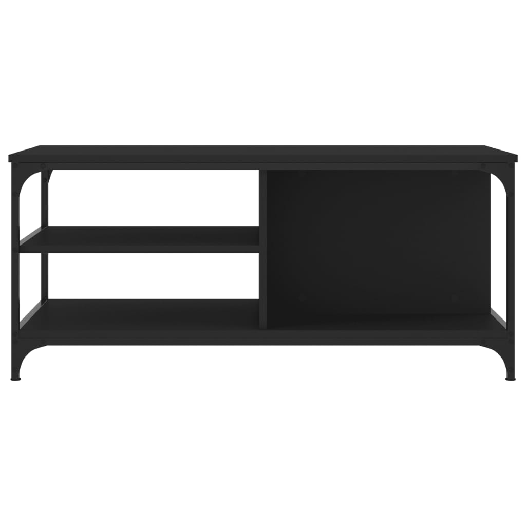 Salontafel 100x50x45 cm bewerkt hout zwart is nu te koop bij PeponiXL, paradijselijk wonen!