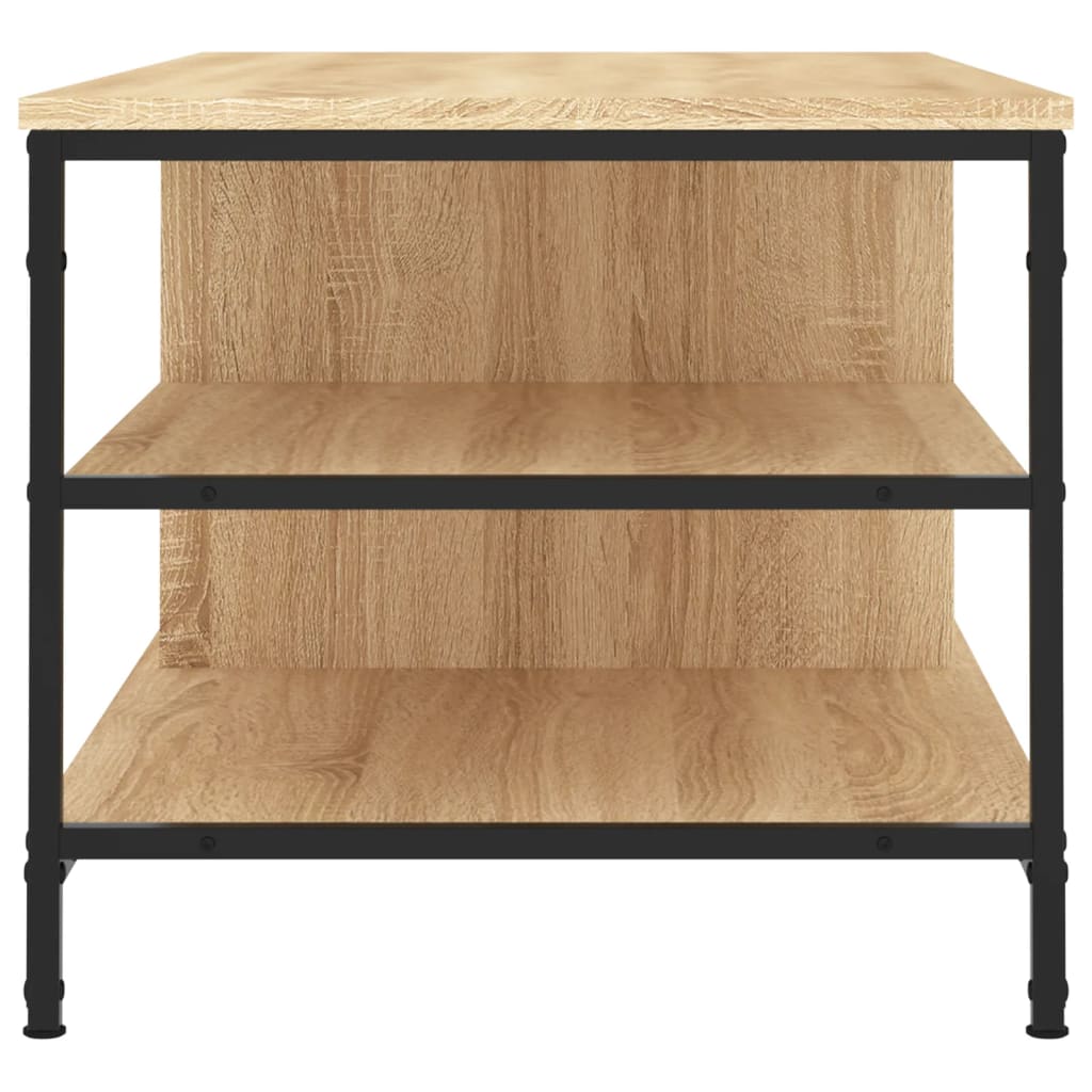 Salontafel 100x50x45 cm bewerkt hout sonoma eikenkleurig is nu te koop bij PeponiXL, paradijselijk wonen!