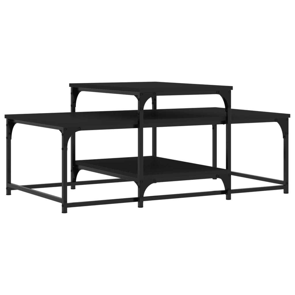 Salontafel 102x60x45 cm bewerkt hout zwart is nu te koop bij PeponiXL, paradijselijk wonen!