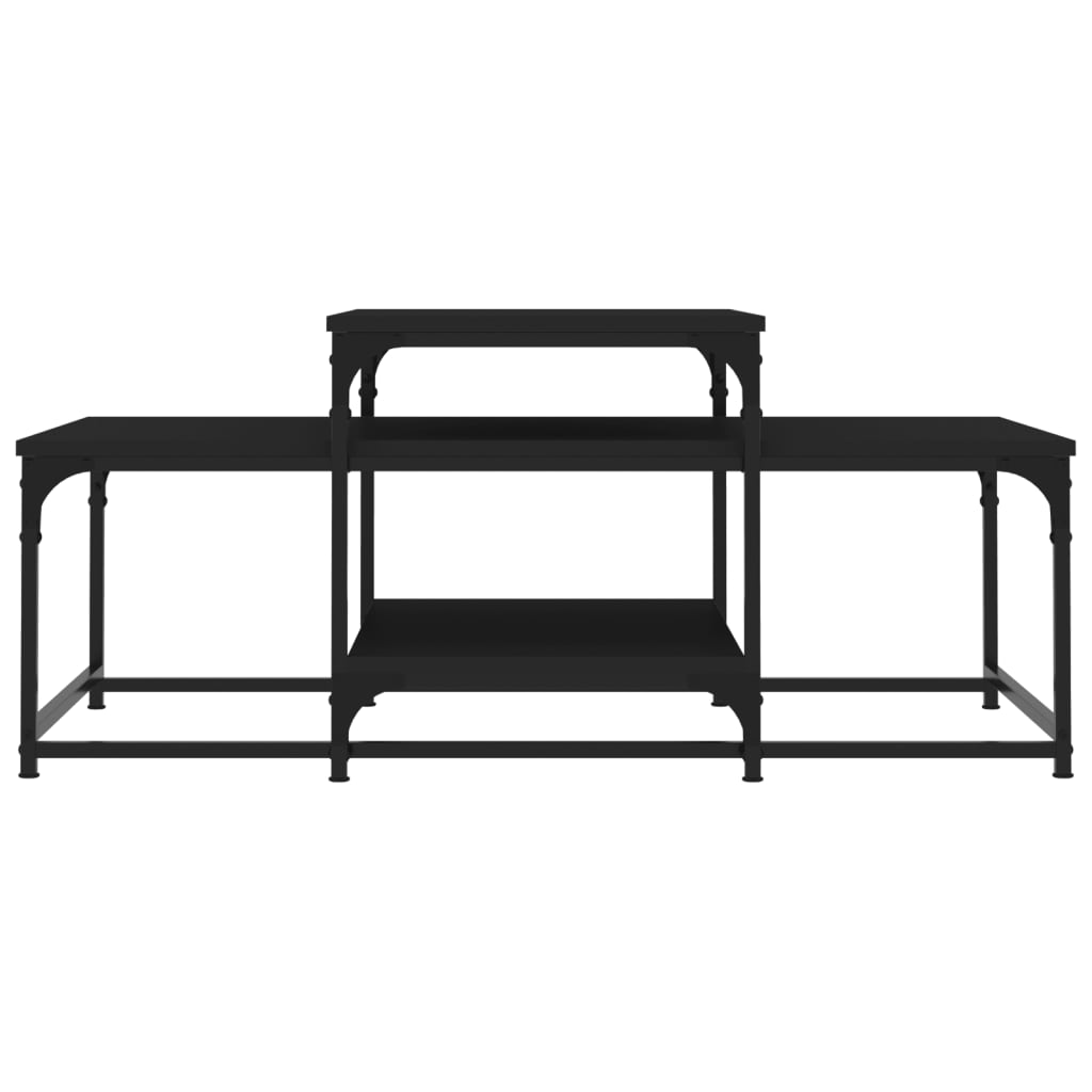 Salontafel 102x60x45 cm bewerkt hout zwart is nu te koop bij PeponiXL, paradijselijk wonen!