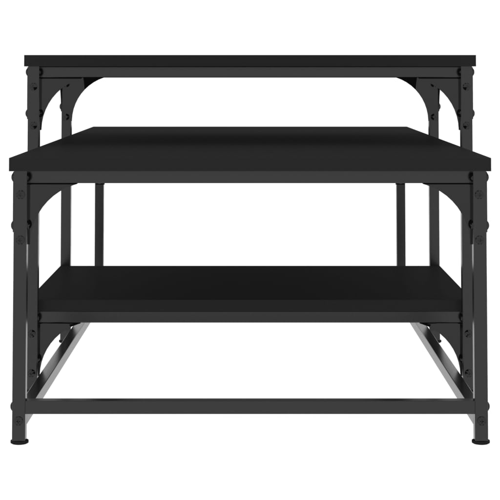 Salontafel 102x60x45 cm bewerkt hout zwart is nu te koop bij PeponiXL, paradijselijk wonen!
