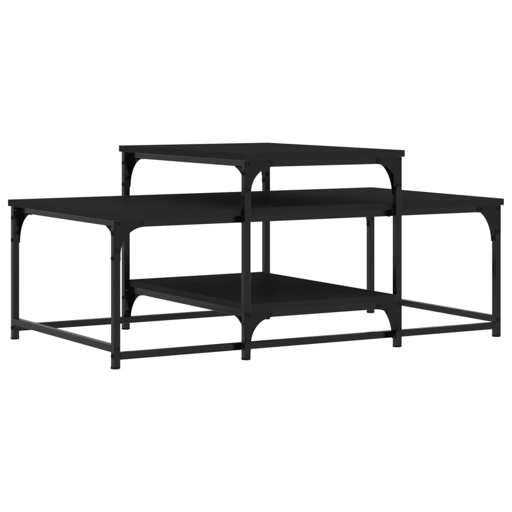 Salontafel 102x60x45 cm bewerkt hout zwart is nu te koop bij PeponiXL, paradijselijk wonen!