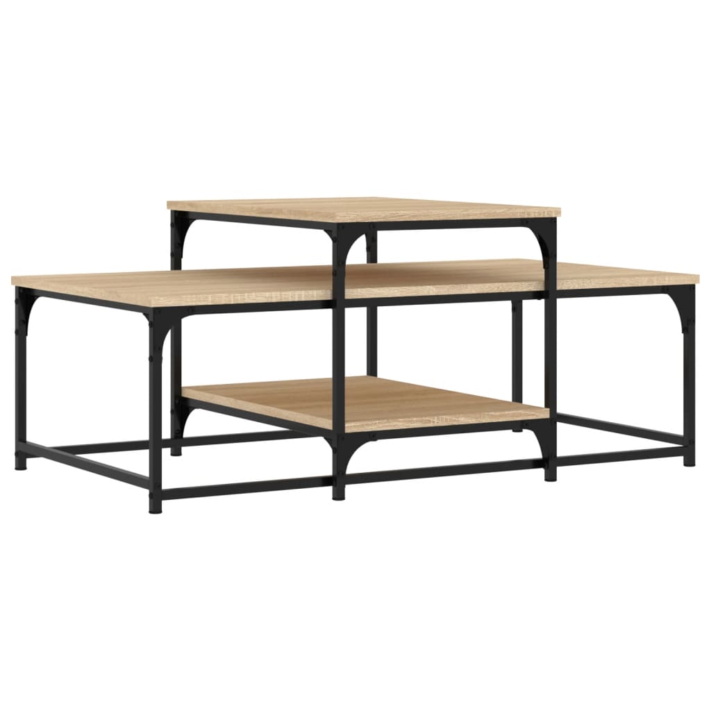 Salontafel 102x60x45 cm bewerkt hout sonoma eikenkleurig is nu te koop bij PeponiXL, paradijselijk wonen!