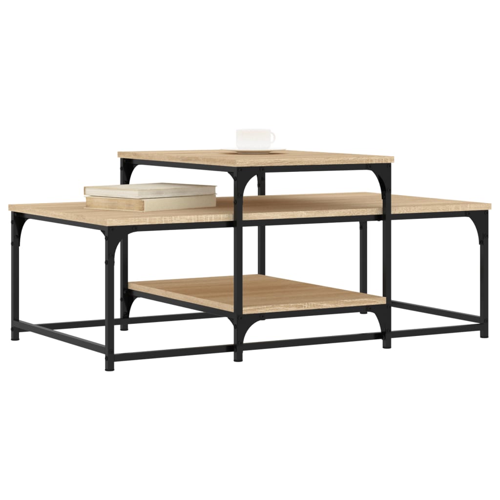 Salontafel 102x60x45 cm bewerkt hout sonoma eikenkleurig is nu te koop bij PeponiXL, paradijselijk wonen!