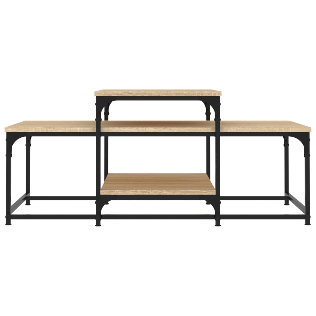 Salontafel 102x60x45 cm bewerkt hout sonoma eikenkleurig is nu te koop bij PeponiXL, paradijselijk wonen!