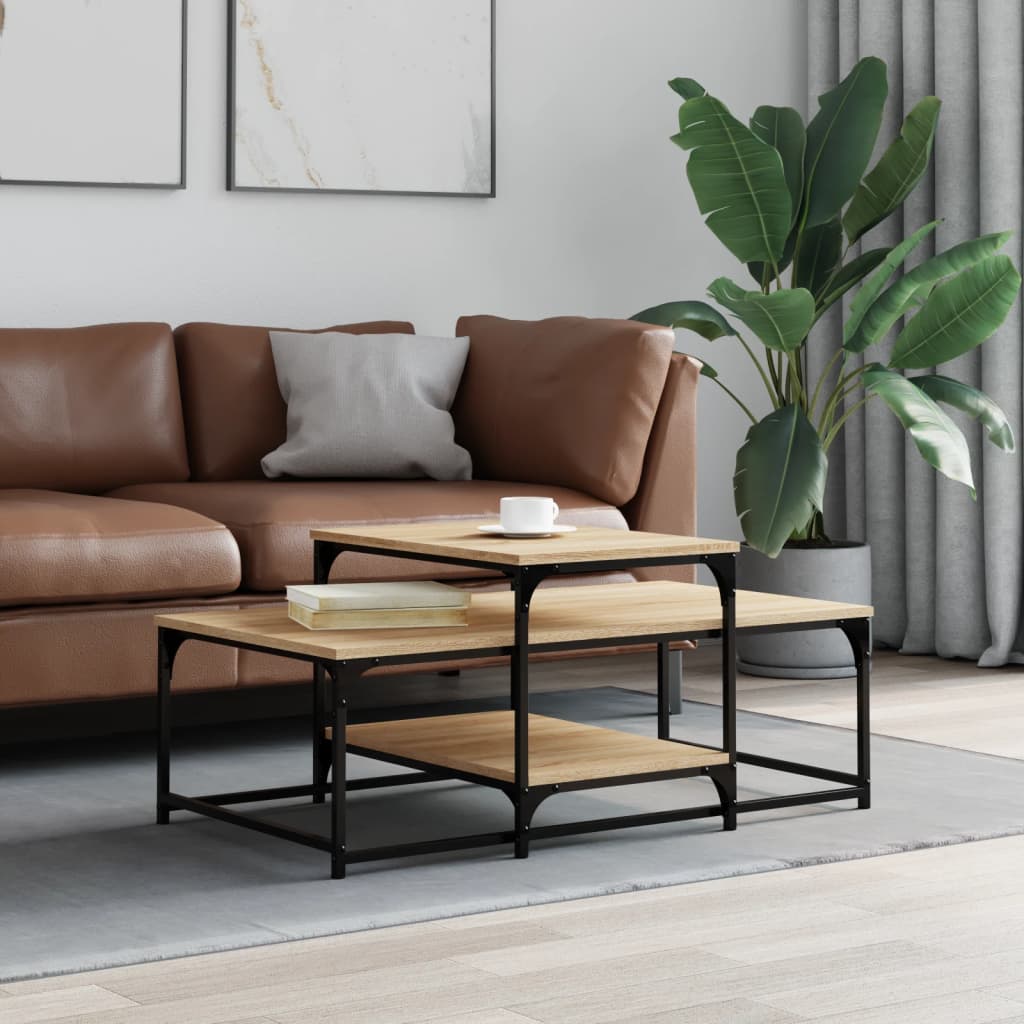 Salontafel 102x60x45 cm bewerkt hout sonoma eikenkleurig is nu te koop bij PeponiXL, paradijselijk wonen!