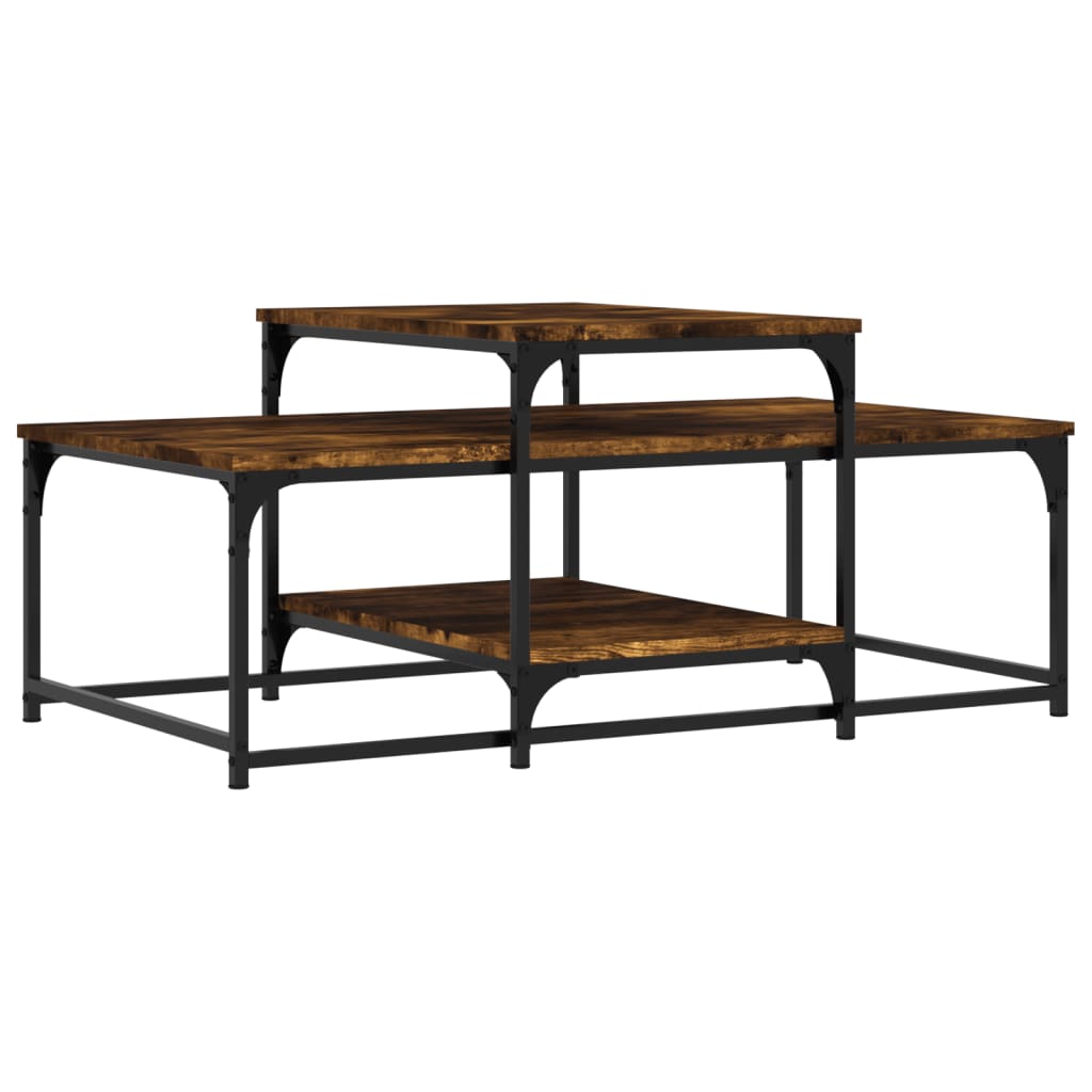 Salontafel 102x60x45 cm bewerkt hout gerookt eikenkleurig is nu te koop bij PeponiXL, paradijselijk wonen!