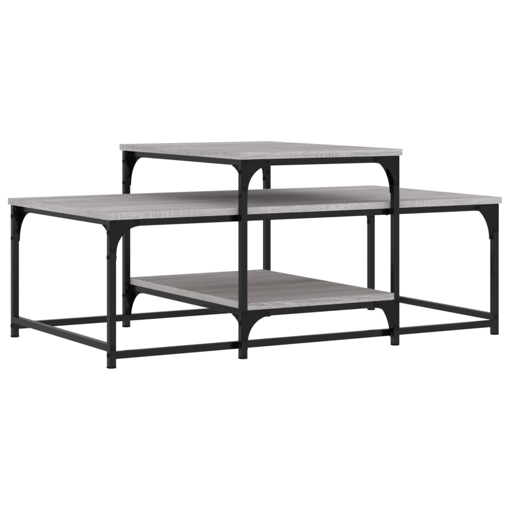 Salontafel 102x60x45 cm bewerkt hout grijs sonoma eikenkleurig is nu te koop bij PeponiXL, paradijselijk wonen!