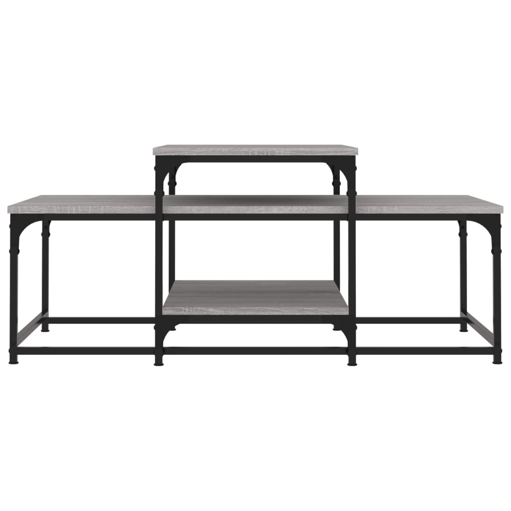 Salontafel 102x60x45 cm bewerkt hout grijs sonoma eikenkleurig is nu te koop bij PeponiXL, paradijselijk wonen!