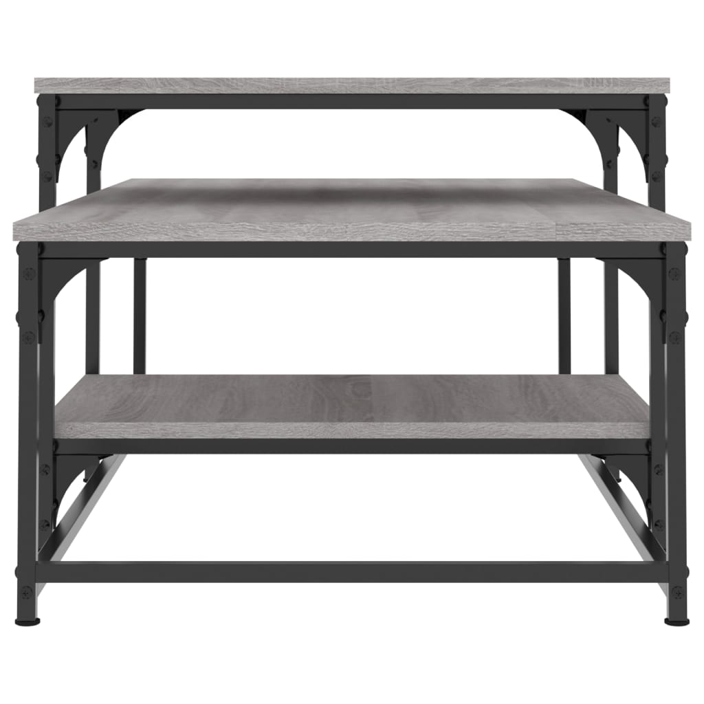 Salontafel 102x60x45 cm bewerkt hout grijs sonoma eikenkleurig is nu te koop bij PeponiXL, paradijselijk wonen!