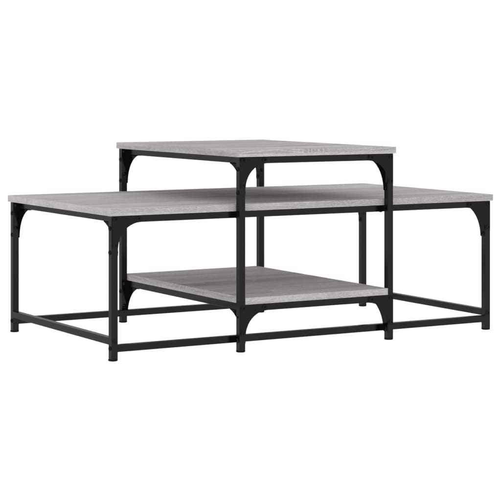 Salontafel 102x60x45 cm bewerkt hout grijs sonoma eikenkleurig is nu te koop bij PeponiXL, paradijselijk wonen!