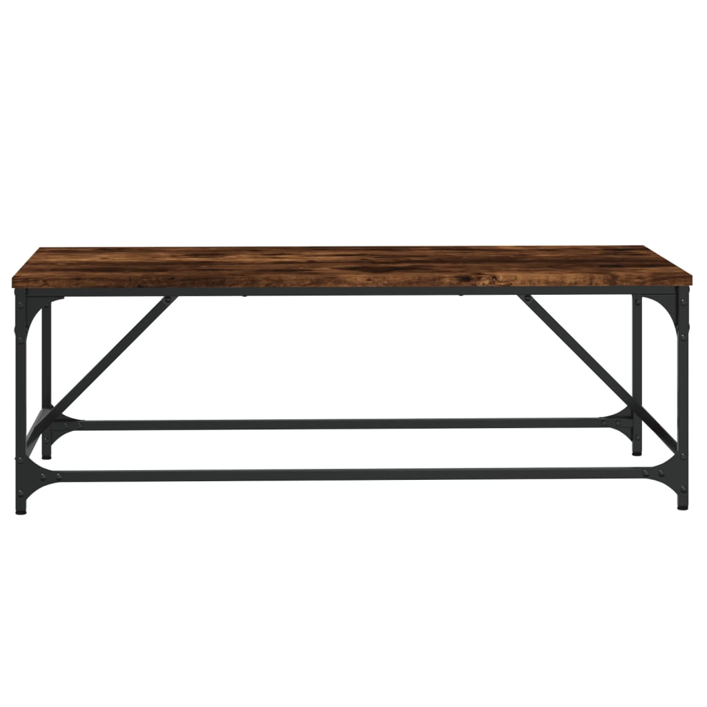 Salontafel 100x50x35 cm bewerkt hout gerookt eikenkleurig is nu te koop bij PeponiXL, paradijselijk wonen!