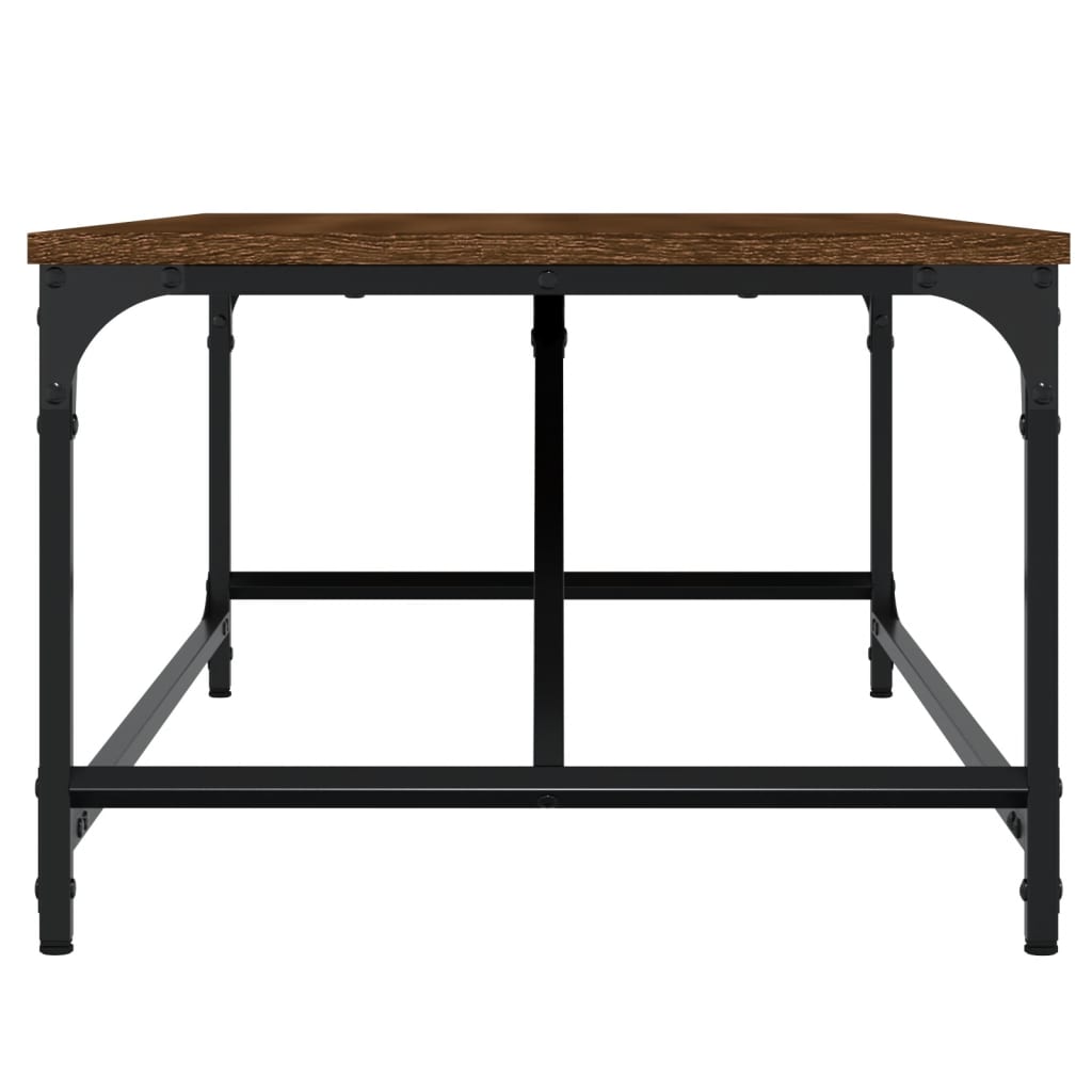 Salontafel 100x50x35 cm bewerkt hout bruin eikenkleur is nu te koop bij PeponiXL, paradijselijk wonen!