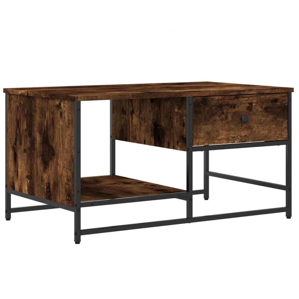 Salontafel 85,5x51x45 cm bewerkt hout gerookt eikenkleurig is nu te koop bij PeponiXL, paradijselijk wonen!